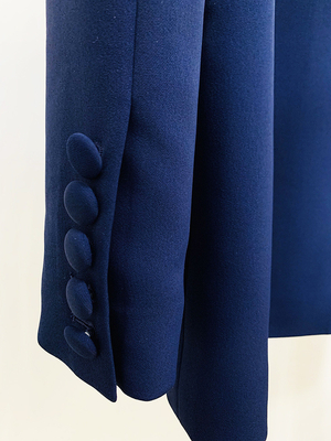 SR2217 Women's Suit Pants Design in Deep Blue Two-Piece Business Suit Jacket for Women Made of Polyester and Cotton Fabric