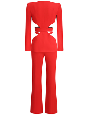 SR2215 Women's Club Clothing Two-piece Set Red Cut Women's Spring Suit Women's Clothing Supports Intelligent Tracking