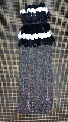 Straight Knife ED2512 Elegant Feather Dress for Women's Evening Party Luxurious Fringe Dance Dress Sexy Fringe and Tassels