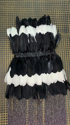 Straight Knife ED2512 Elegant Feather Dress for Women's Evening Party Luxurious Fringe Dance Dress Sexy Fringe and Tassels