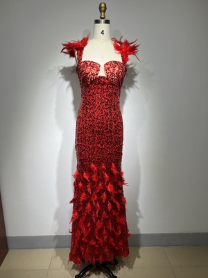 ED2488 Kimshein Maxi Dress for Women Featuring Stunning Pearl Beading and Glittering Sequins Size Options S-L