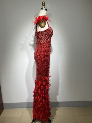 ED2488 Kimshein Maxi Dress for Women Featuring Stunning Pearl Beading and Glittering Sequins Size Options S-L