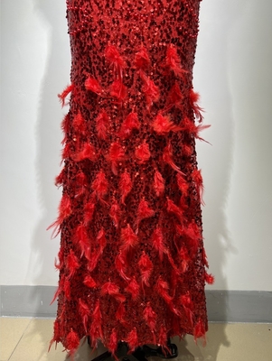 ED2488 Kimshein Maxi Dress for Women Featuring Stunning Pearl Beading and Glittering Sequins Size Options S-L
