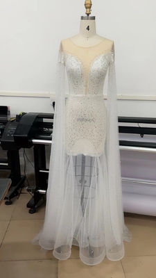 Kimshein ED2505 Fashionable Luxurious end Pearl Beaded Maxi Dress for Women's Party Dress