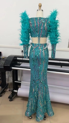 Elegant ED2504 Women's Fashion Dress for Evening Party Pure Color Weaving Method Formal Dress