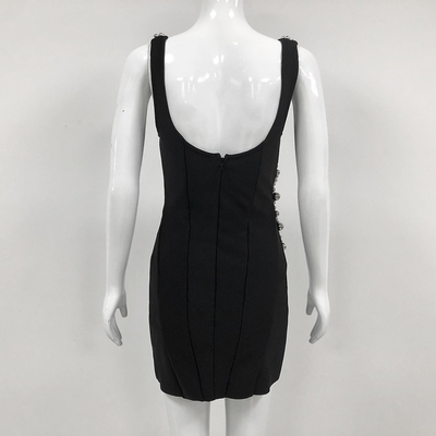 Supports Intelligent Tracking SB3020 Luxurious Women's Fashion Mini Dress with Beaded Pearl Accessories and Bandage Design
