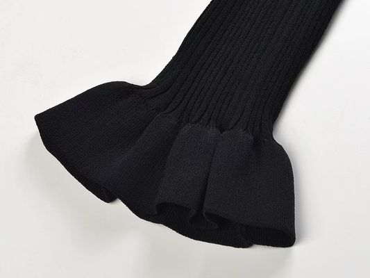 kimsheinfashion KD2265 Mermaid Knit Dress Winter Dress Black Dress Elegant Women Flare Sleeve 100 and Ready to Ship Fast
