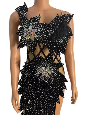 AD2299 Goldsin Fashion Handmade Women's One-Shoulder Sleeveless Crystal Dress with Water Drill and Customizable Logo
