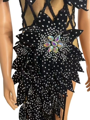 AD2299 Goldsin Fashion Handmade Women's One-Shoulder Sleeveless Crystal Dress with Water Drill and Customizable Logo