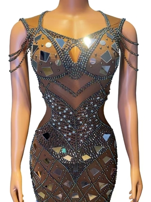 Customizable Logo AD2300 Women's Party Dress Mini Length Luxurious Beading and Elegant Design for a Glamorous Look by Kimshein