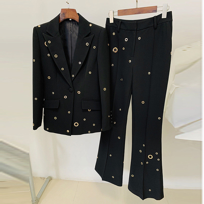 1 Piece/Package SS2219 Women's Plus Size Long Sleeve Elegant Two-Piece Long Suit Luxurious Casual Dress