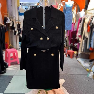 65% Cotton 35% Polyester H3364 V-Neck Designer Suit Jacket Set for Women Two-Piece Set Designer Collection Spring/Autumn