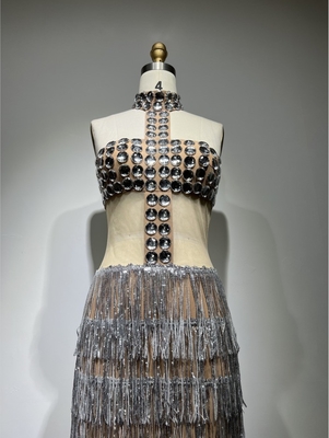 Kimshein ED2493 Luxury Fashion Crystal Dress Woven Craft and Sexy Design for Women's Exquisite Ensemble