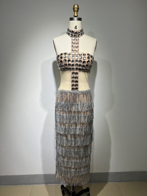 Kimshein ED2493 Luxury Fashion Crystal Dress Woven Craft and Sexy Design for Women's Exquisite Ensemble