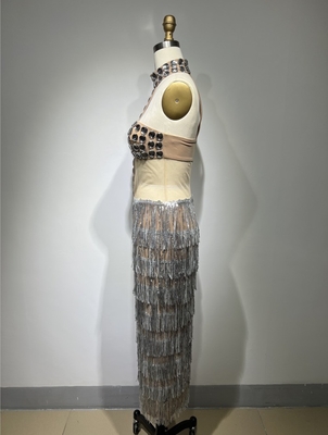 Kimshein ED2493 Luxury Fashion Crystal Dress Woven Craft and Sexy Design for Women's Exquisite Ensemble