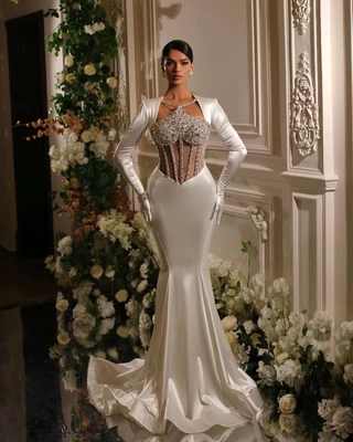 ED2499 Women's Luxury Fashionable Elegant Luxury Ball Gown Evening Dress Mermaid Wedding Dress for Formal Occasions Made