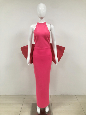 Elegant White Backless Bodycon Butterfly Bandage Dress for Women in Polyester Material 7-Day Fast Sampling