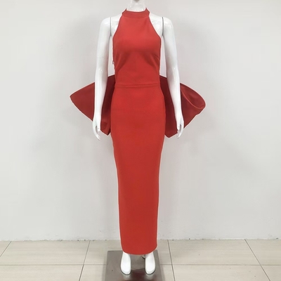 Elegant White Backless Bodycon Butterfly Bandage Dress for Women in Polyester Material 7-Day Fast Sampling