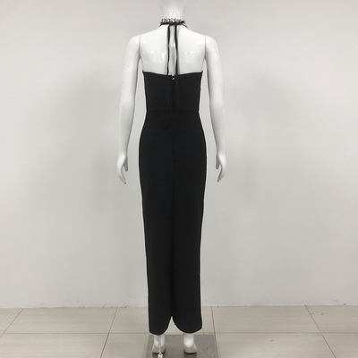 SB3093 Black Bandage Dress Elegant Lady's Sexy Backless Crystal Luxury Tight-Fitting Dress with Customizable Logo Position