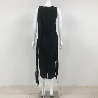 SB3096 Maxi Bandage Dress Hollow Sleeveless Design for a Sophisticated and Seductive Look in Spandex/Polyester