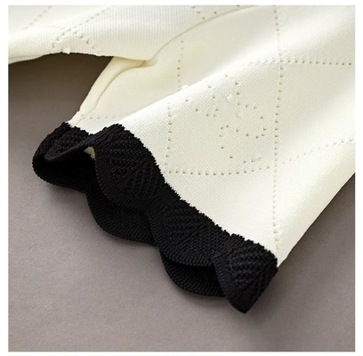 KD2253 French Knit Dress and Elegant Short Sleeve Women's Clothing for Casual Autumn Wear Made in France Summer Collection