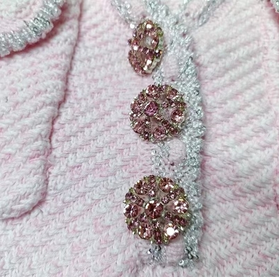 Guangdong's KD2250 Wool Knit Dress One-line Style Sparkling Sequin V-neck Crystal Button Party Dress and Elegant Shorts