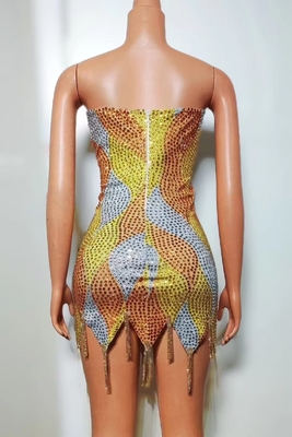 AD2308 Kimshein Strapless Evening Dress for Elegant Women No Built-in Bra Mini Length Sexy Design and Guangdong Origin