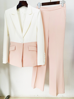 65% Cotton 35% Polyester H3345 Spring/Autumn 2023 Designer Two-Piece Women's Suit Set Luxury Customized Women's Clothing