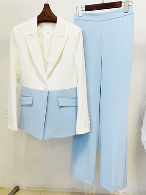 65% Cotton 35% Polyester H3345 Spring/Autumn 2023 Designer Two-Piece Women's Suit Set Luxury Customized Women's Clothing