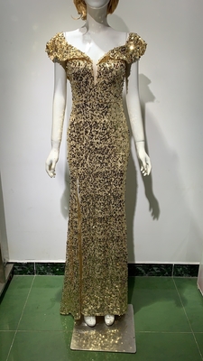 ED2120 Elegant Party Dress Solid Body Tight Fit and Sparkling Sequins Perfect for Women Who Want to Make a Statement