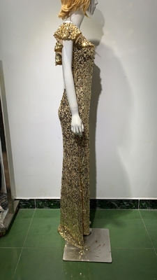 ED2120 Elegant Party Dress Solid Body Tight Fit and Sparkling Sequins Perfect for Women Who Want to Make a Statement