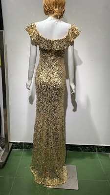 ED2120 Elegant Party Dress Solid Body Tight Fit and Sparkling Sequins Perfect for Women Who Want to Make a Statement