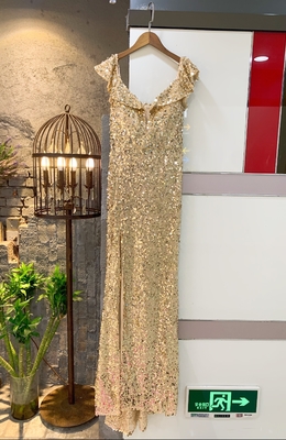 ED2120 Elegant Party Dress Solid Body Tight Fit and Sparkling Sequins Perfect for Women Who Want to Make a Statement