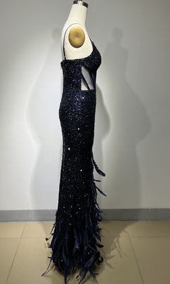 Natural Waistline ED2472 Sequin Feather Party Mermaid Dress for Luxurious Evening Events