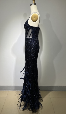 Natural Waistline ED2472 Sequin Feather Party Mermaid Dress for Luxurious Evening Events