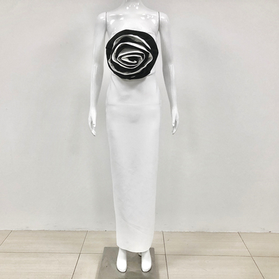 Customizable Logo Placement SB3090 Summer Fashion Off-Shoulder Maxi Dress with Bodycon Bandage Elegant Evening Party Floral Gown