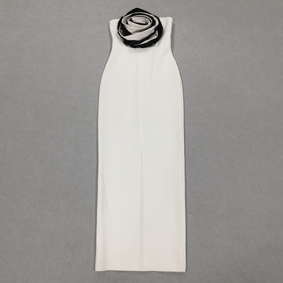 Customizable Logo Placement SB3090 Summer Fashion Off-Shoulder Maxi Dress with Bodycon Bandage Elegant Evening Party Floral Gown