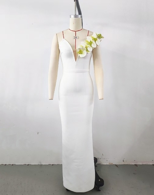SB3058 3D Flower Green Dress V-Neck Bodycon Bandage Sleeveless Simple and Fashionable with 100 Pieces Manufactured