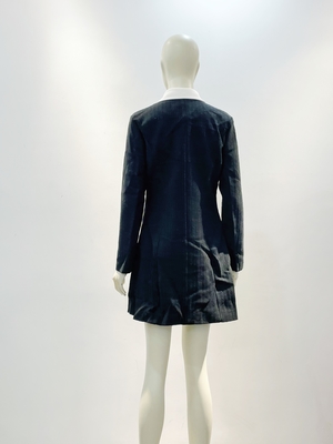 Elegant Made Crystal Button Long Sleeve Dress for Luxurious Party and Birthday Celebration
