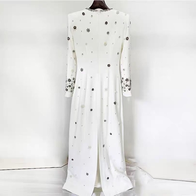 LS2573 Long Sleeve Dress with Water Diamond and Pearl for Party in Spring and Autumn Exquisite Craftsmanship and Design