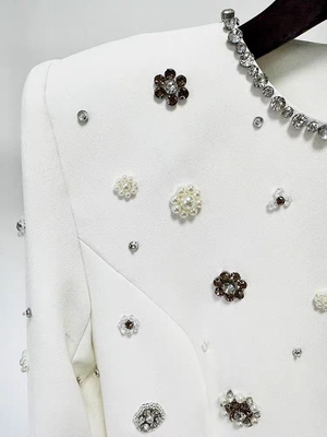LS2573 Long Sleeve Dress with Water Diamond and Pearl for Party in Spring and Autumn Exquisite Craftsmanship and Design