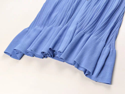KD2302 Spring and Autumn Long Knitted Dress with Pure Color Pattern Kimsheinfashion's Women's Clothing