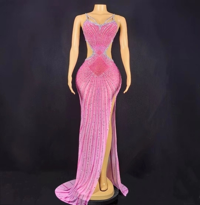 Knee-Length AD2270 Kimshein Colorful Rhinestone Ball Gown Sexy Dress for Women Natural Waistline Floor-Length Knee-Length