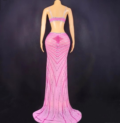 Knee-Length AD2270 Kimshein Colorful Rhinestone Ball Gown Sexy Dress for Women Natural Waistline Floor-Length Knee-Length