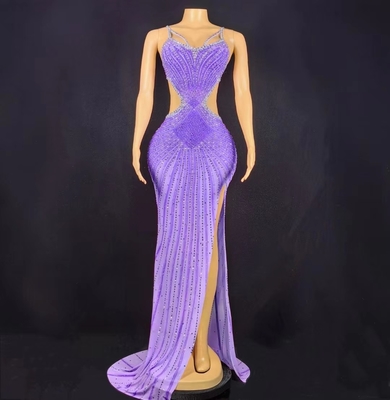 Knee-Length AD2270 Kimshein Colorful Rhinestone Ball Gown Sexy Dress for Women Natural Waistline Floor-Length Knee-Length