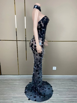 AD1916 Sparkling Strapless Floor-Length Sleeveless Sequin Ball Gown Prom Dress with Customizable Logo and Graphic Design