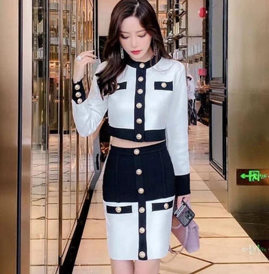 Payment Trade Assurance Paypal Western Union TT Designer Women's Long Sleeve Top and Skirt Set Sexy Two-Piece Suit Collection