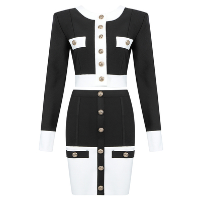 Payment Trade Assurance Paypal Western Union TT Designer Women's Long Sleeve Top and Skirt Set Sexy Two-Piece Suit Collection
