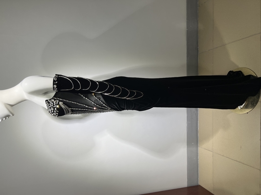 ED2467 Luxury Crystal Long Sleeve Tight Club Chain Dress for Women Worldwide Express Shipping