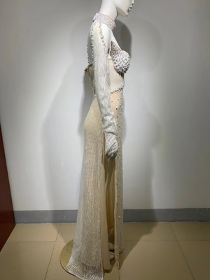 ED2465 High Score Bodycon Sexy Maxi Dress Solid Tight Maxi Dress Luxury Beaded Pearl Dress Party Fringe Sequin Blurred Bridesmaid